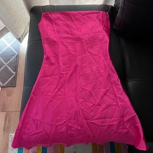 Dolls kill hot pink slip/silk dress